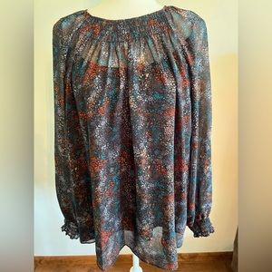 Ava & Viv NWT Black Multi Floral Top